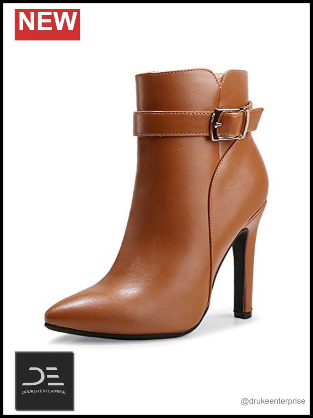 IDIFU Pointed Toe Stiletto High Heel Ankle Bootie Side Zipper 4.2"